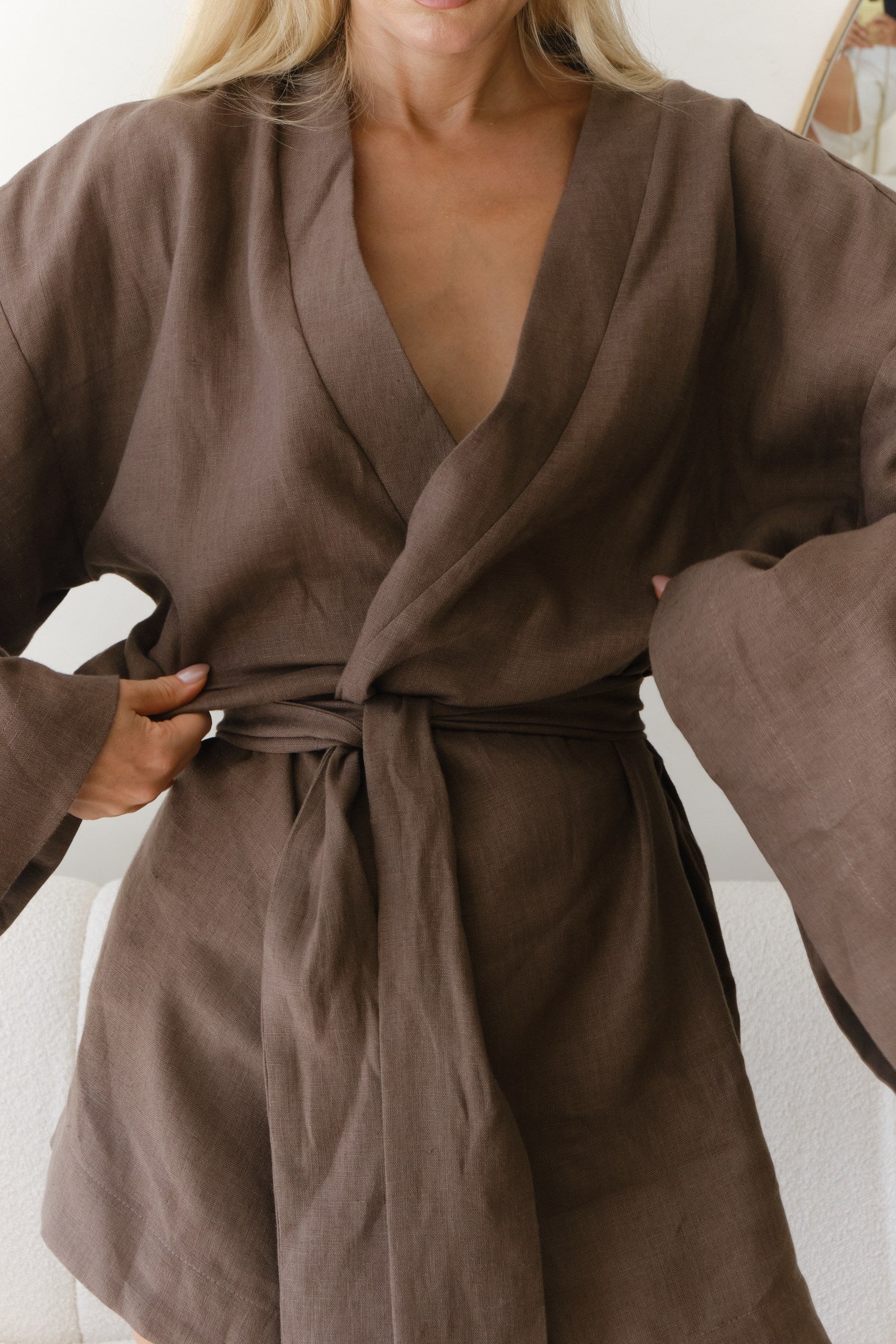 Linen kimono dress