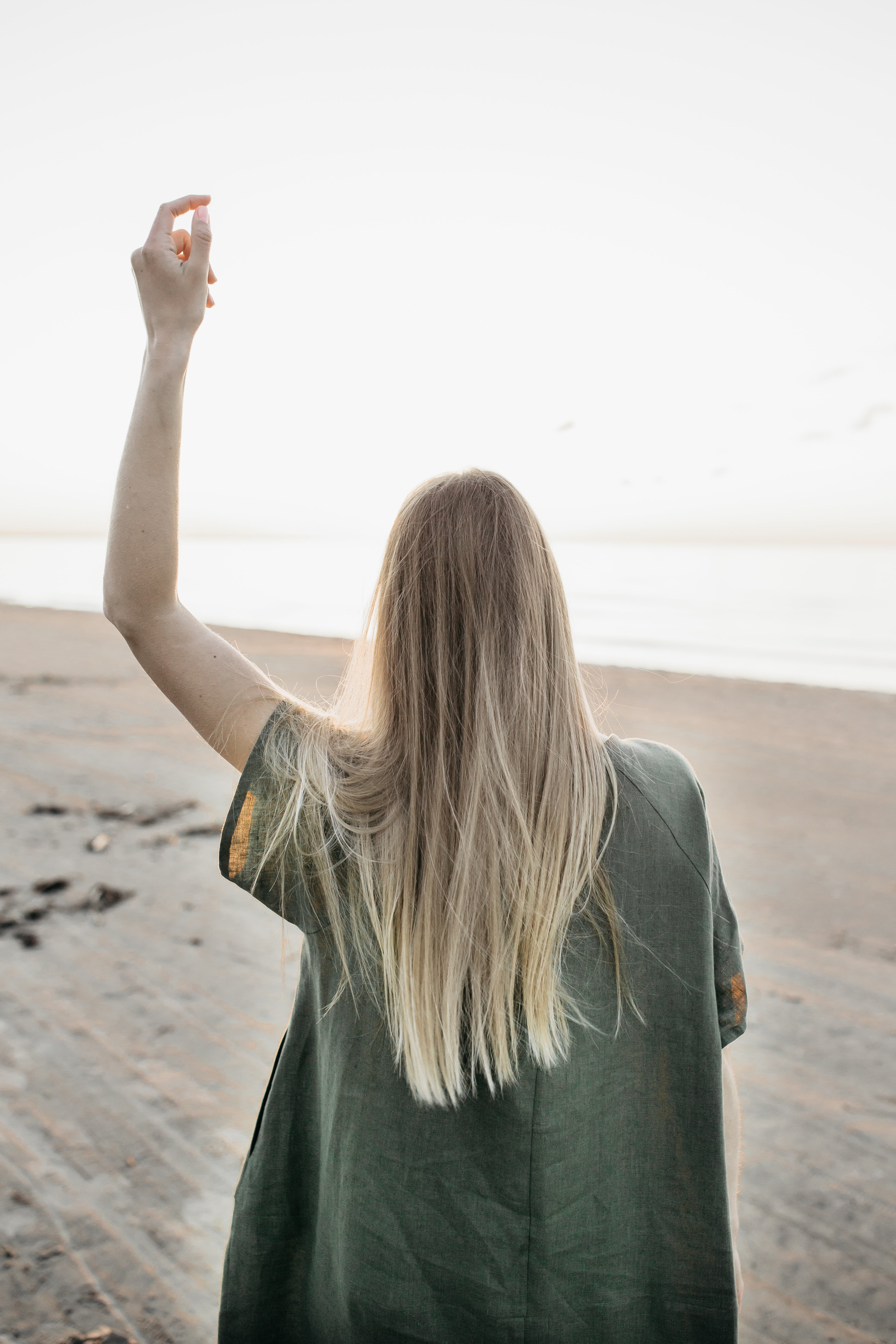 Midi oversized linen dress