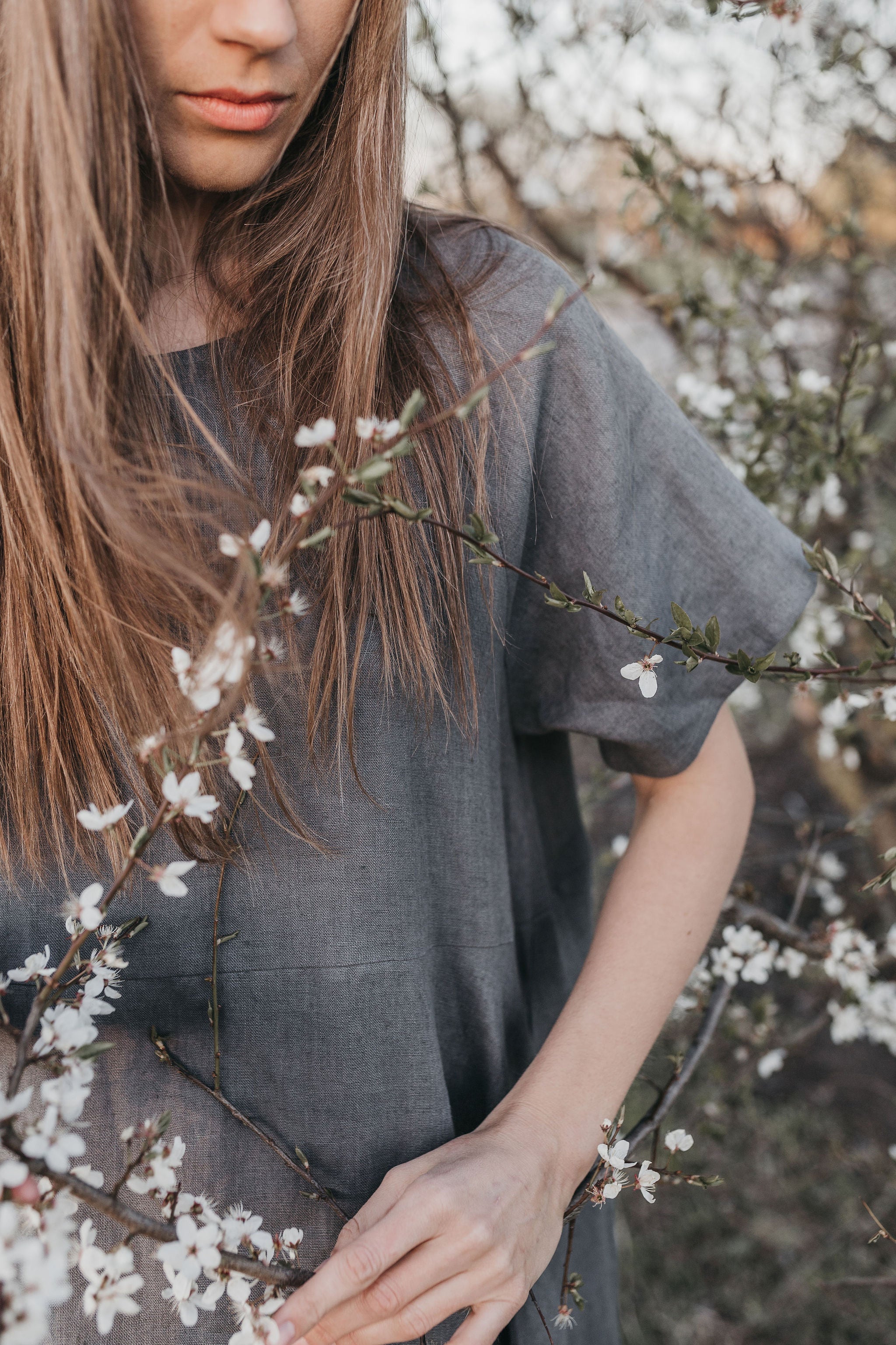 Maxi oversized linen dress