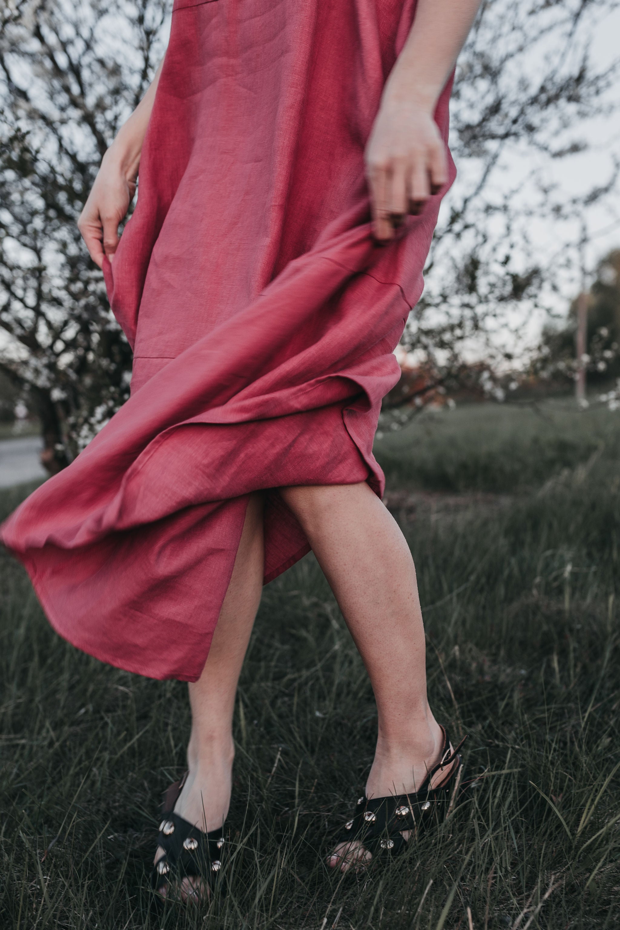 Maxi oversized linen dress
