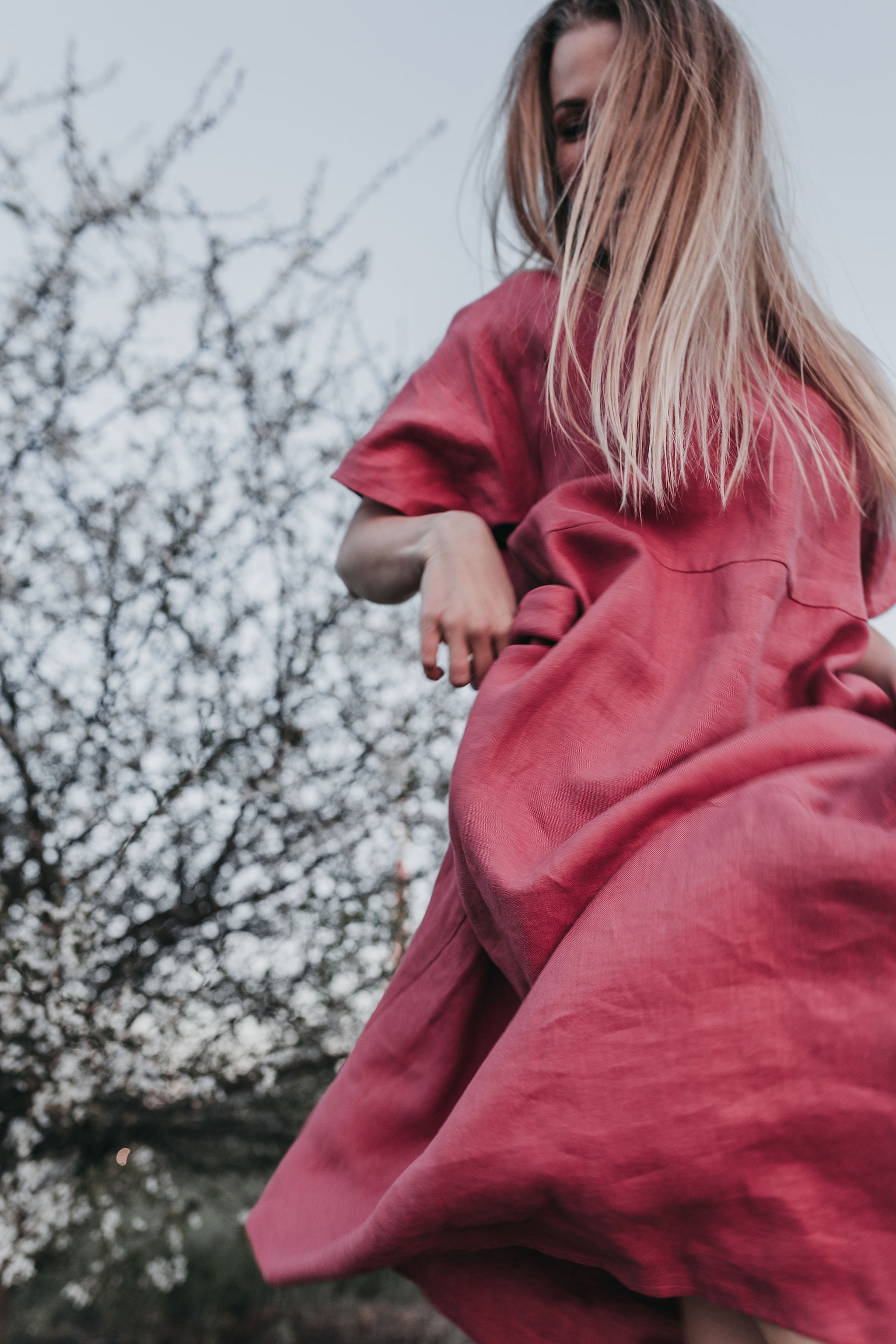 Maxi oversized linen dress