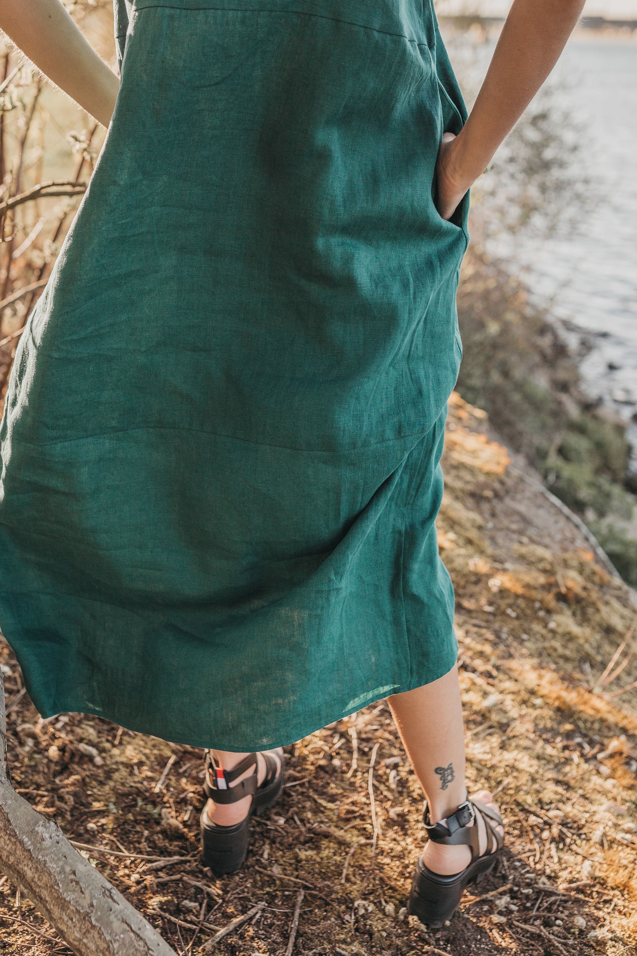 Maxi oversized linen dress