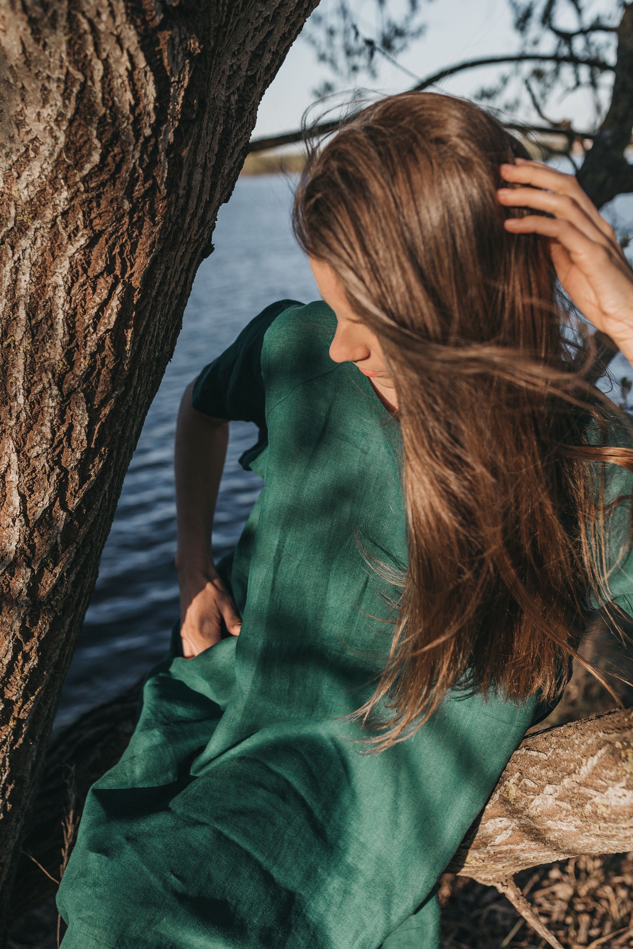Maxi oversized linen dress
