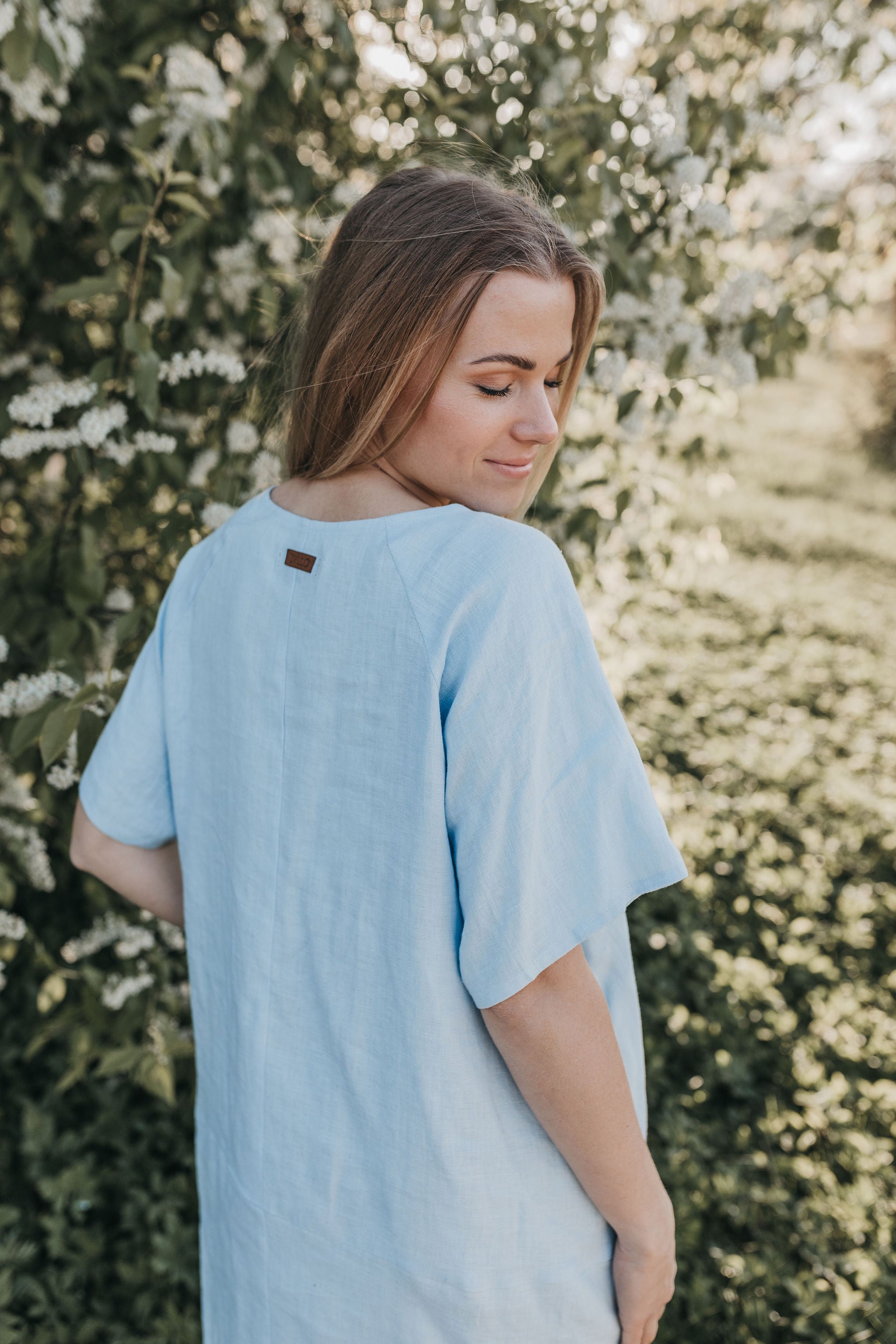 Midi oversized linen dress