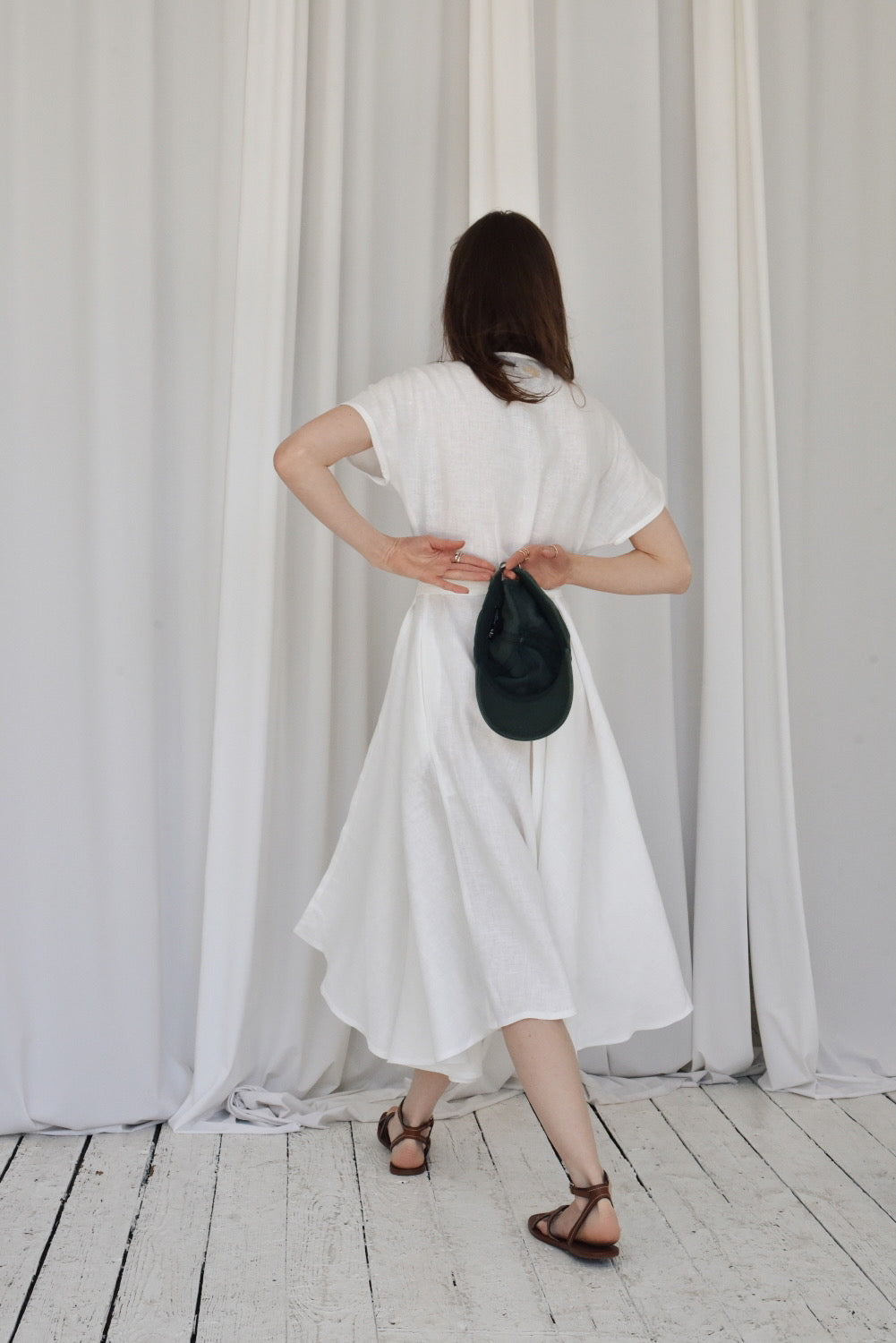 Linen boho wrapdress