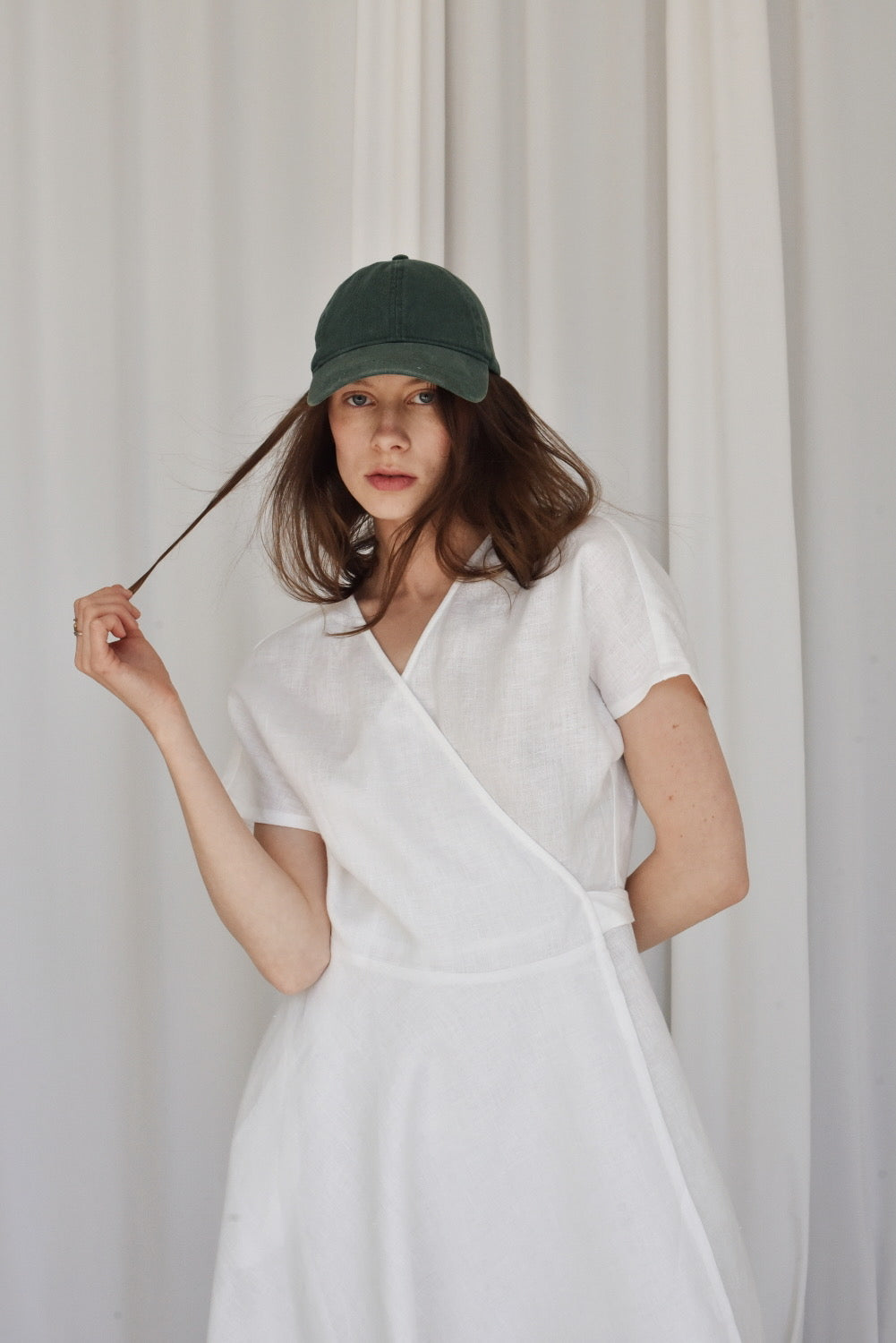 Linen boho wrapdress