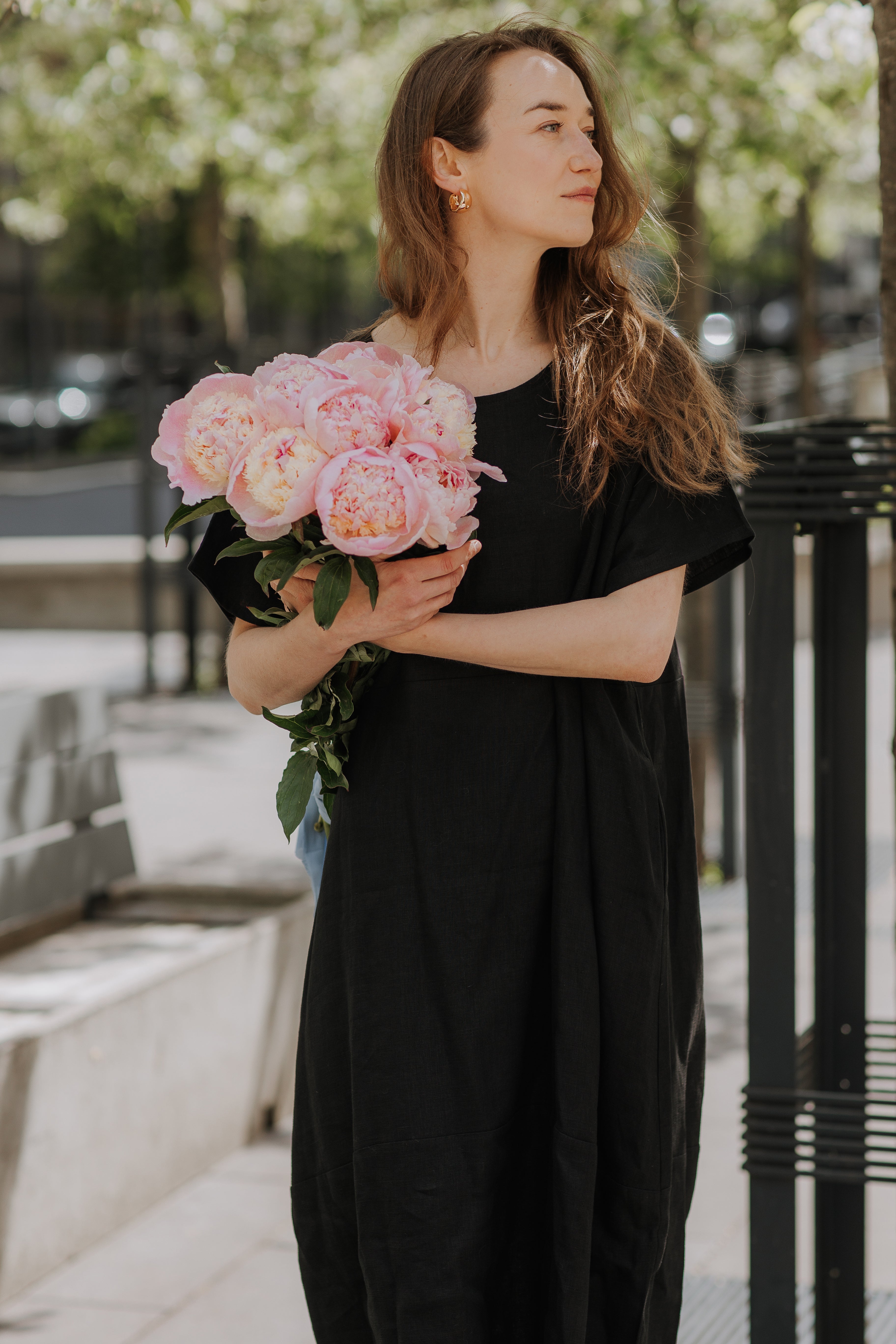 Maxi oversized linen dress