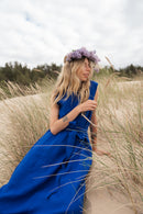 Linen sleeveless dress with belt
