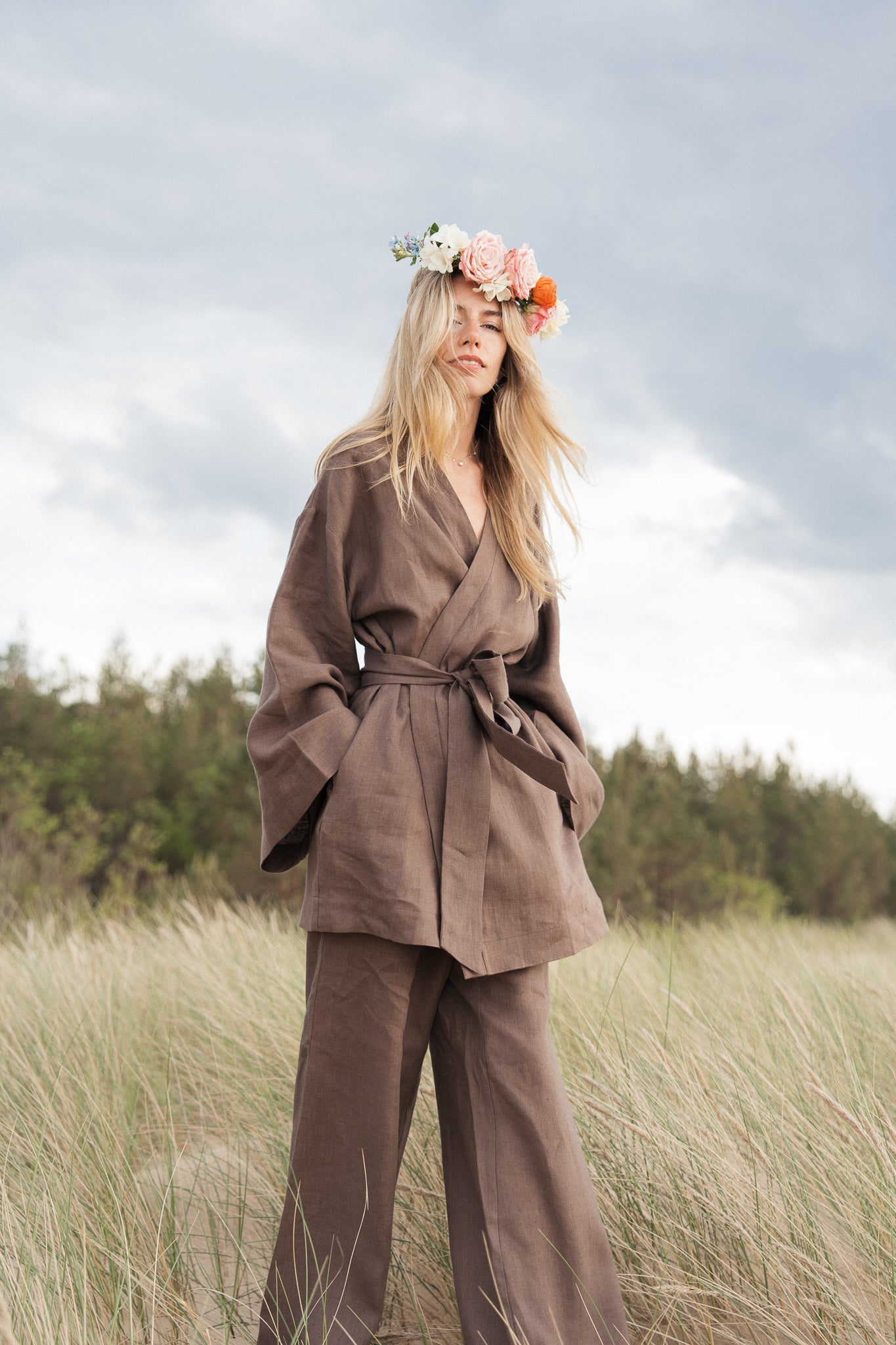 Linen kimono dress