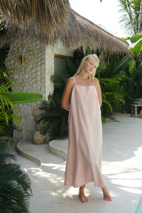 Linen strap dress