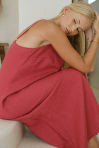 Linen strap dress