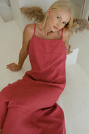 Linen strap dress