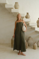 Linen strap dress
