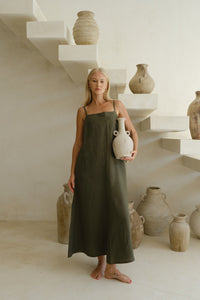Linen strap dress
