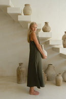 Linen strap dress