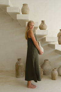 Linen strap dress