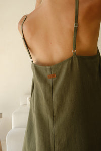 Linen strap dress
