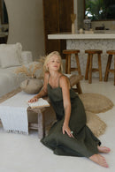 Linen strap dress
