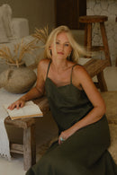 Linen strap dress