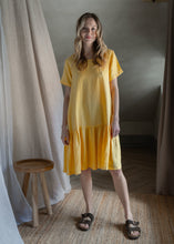 Load image into Gallery viewer, Linen midi dress with ruffle