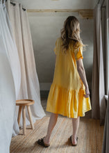 Load image into Gallery viewer, Linen midi dress with ruffle