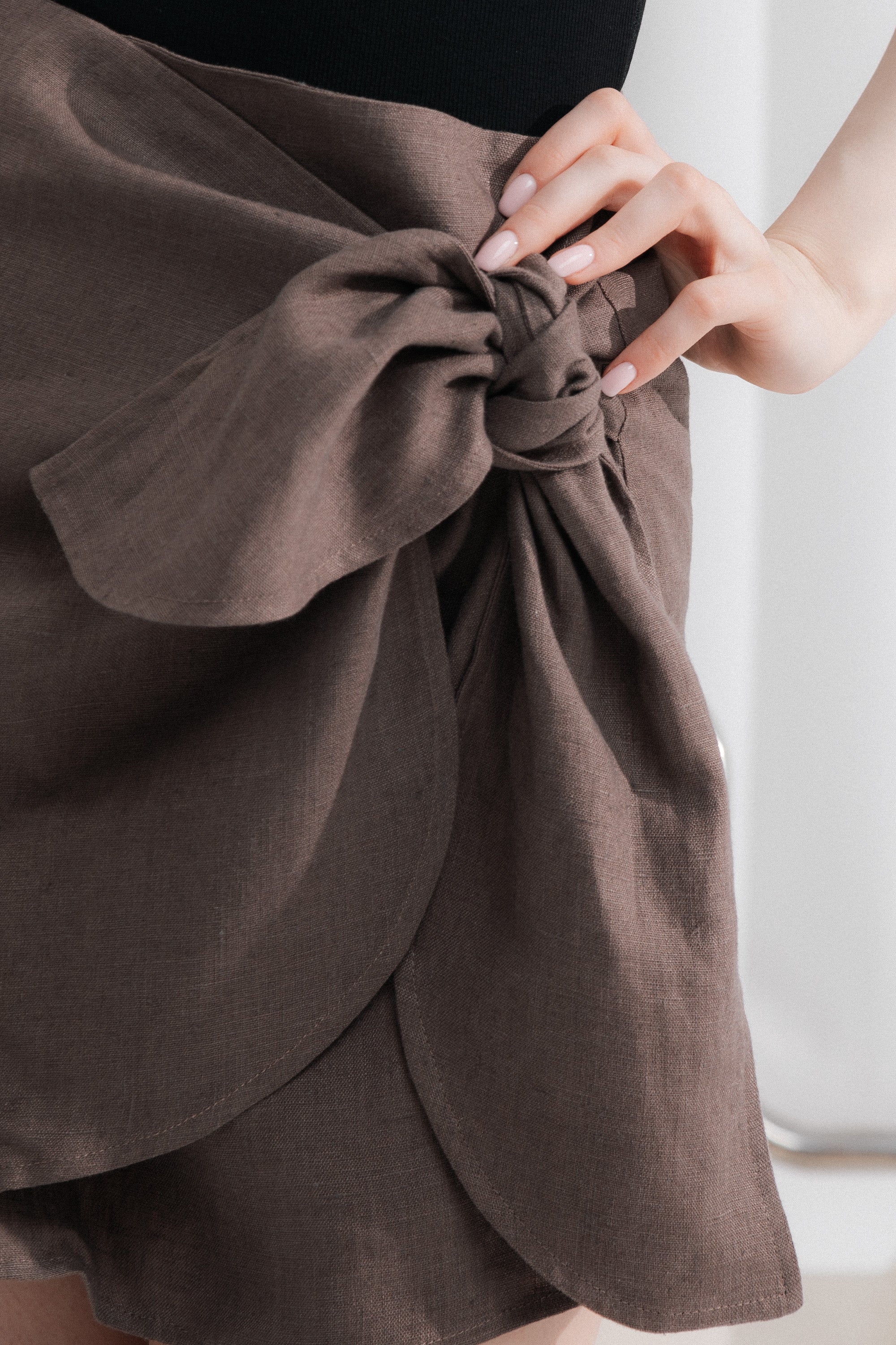 Linen mini skirts