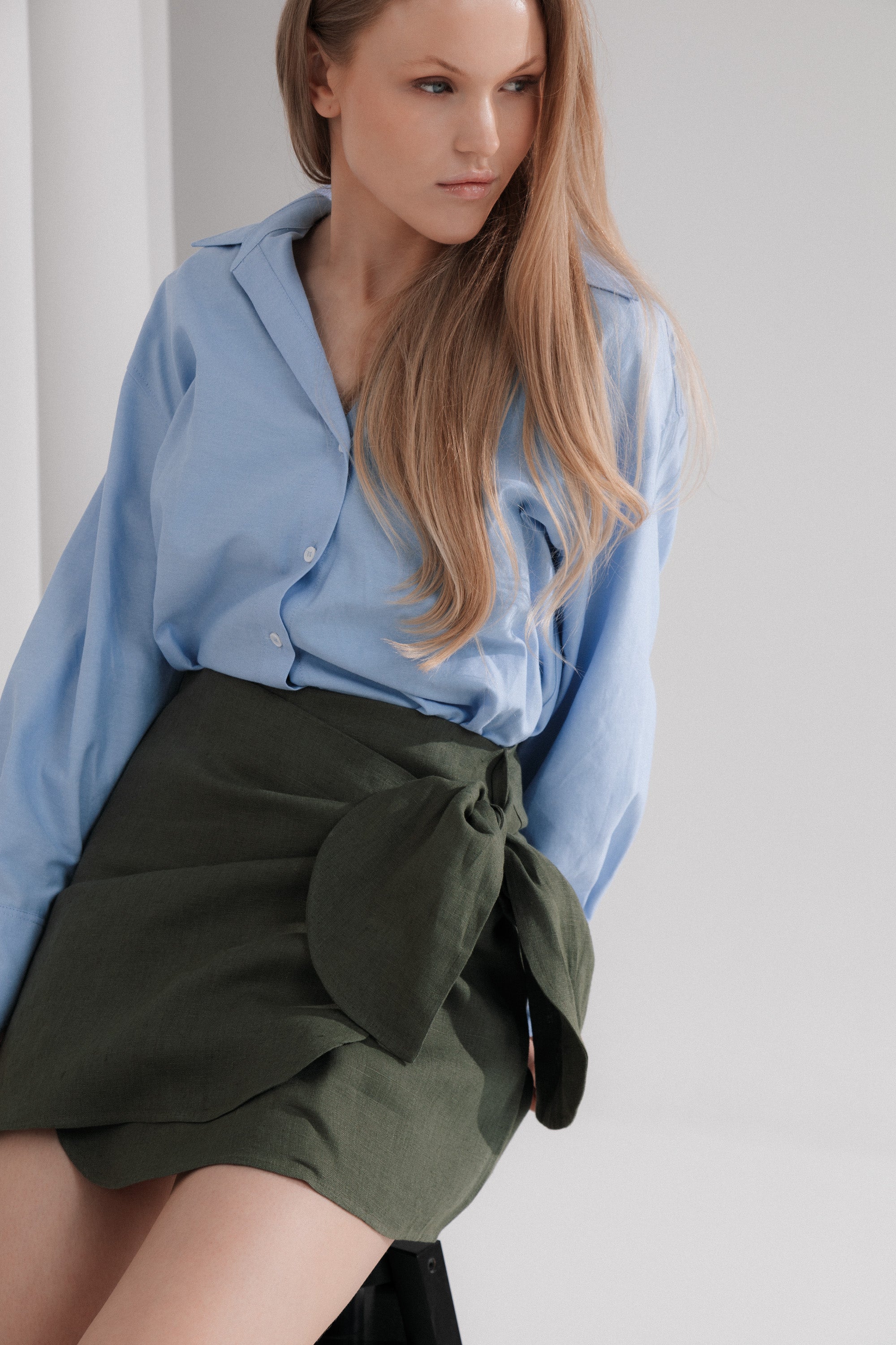 Linen mini skirts