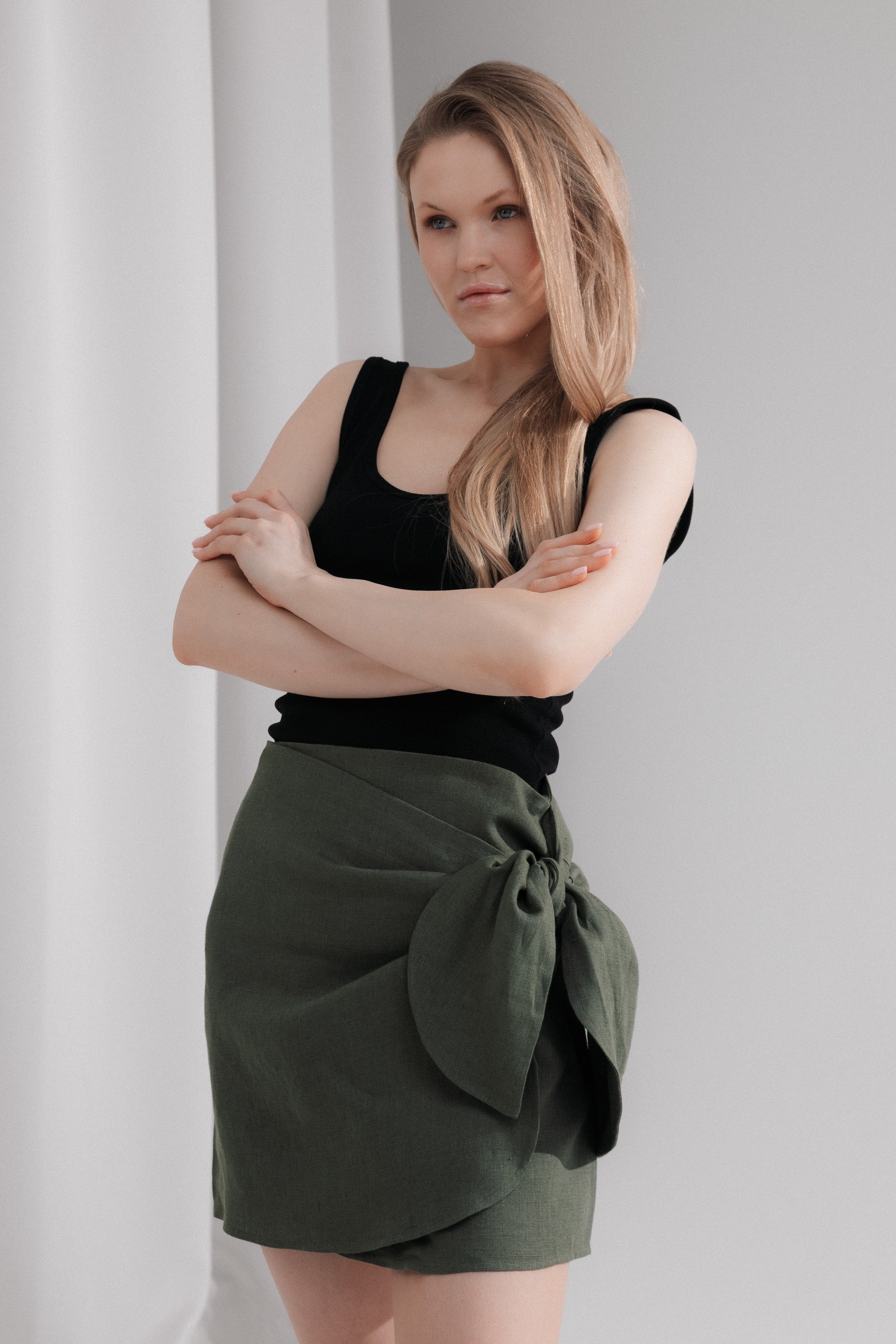 Linen mini skirts