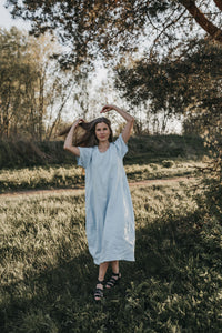 Maxi oversized linen dress