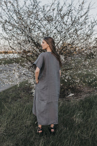 Maxi oversized linen dress