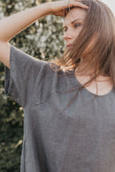 Midi oversized linen dress