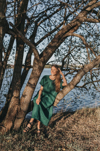 Maxi oversized linen dress