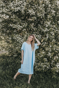 Midi oversized linen dress