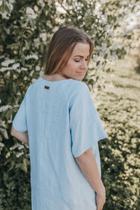 Midi oversized linen dress