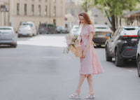 Linen boho wrapdress