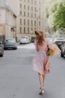 Linen boho wrapdress