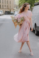 Linen boho wrapdress