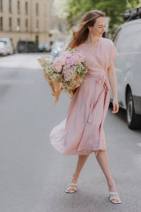 Linen boho wrapdress