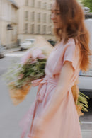 Linen boho wrapdress