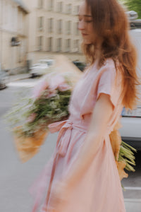Linen boho wrapdress