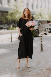 Maxi oversized linen dress