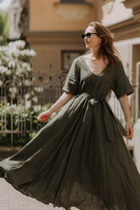 Boho lina kleita