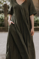Boho lina kleita