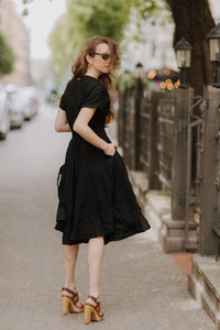 Linen boho wrapdress