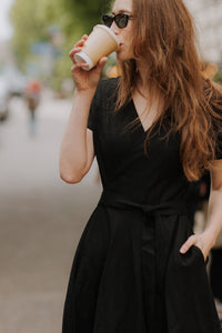 Linen boho wrapdress