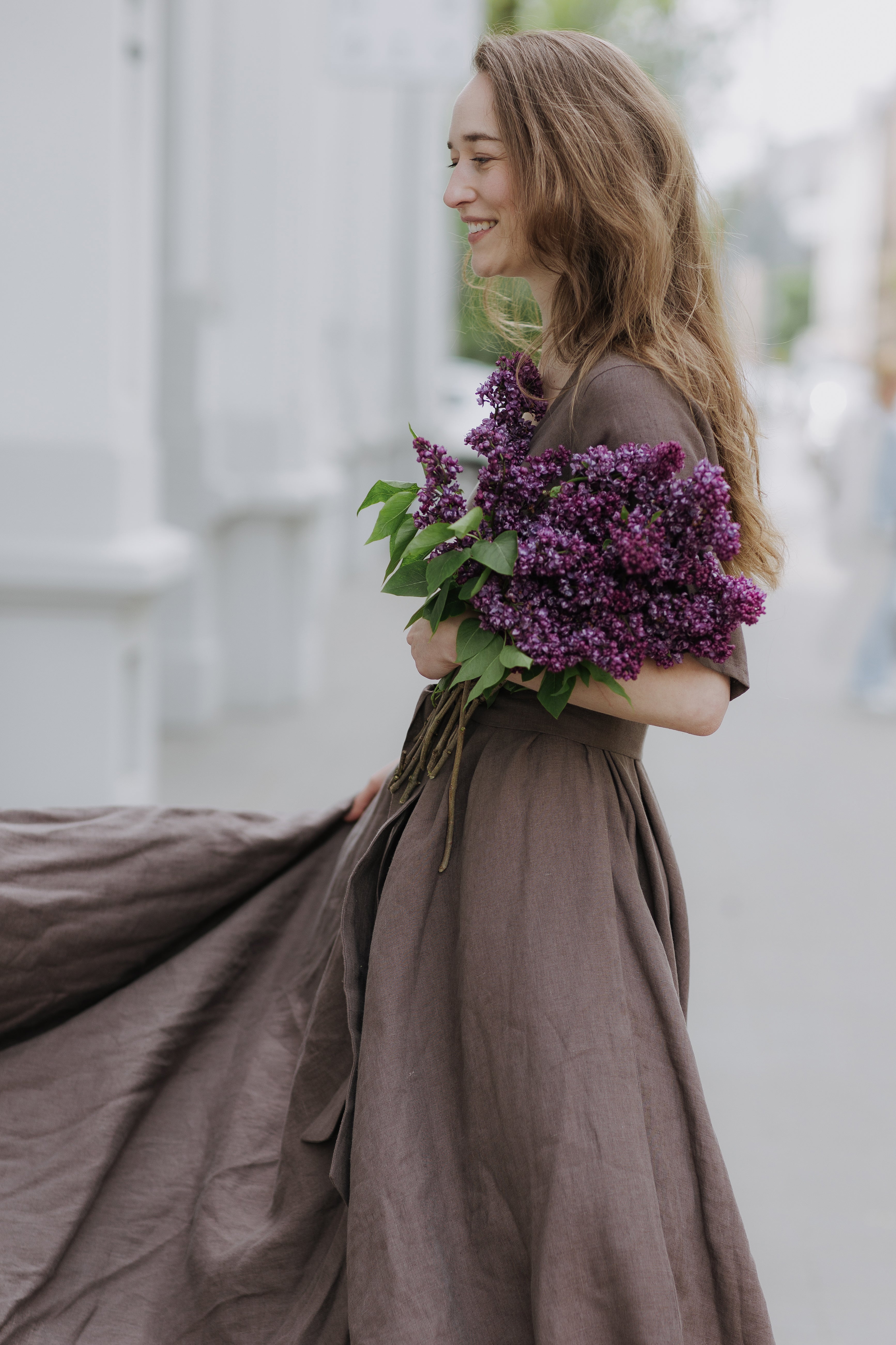 Boho lina kleita