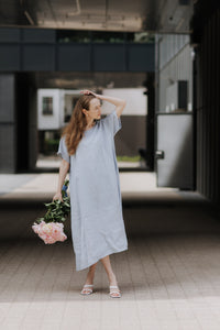 Maxi oversized linen dress
