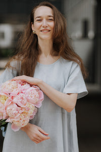 Maxi oversized linen dress