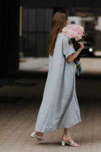 Maxi oversized linen dress