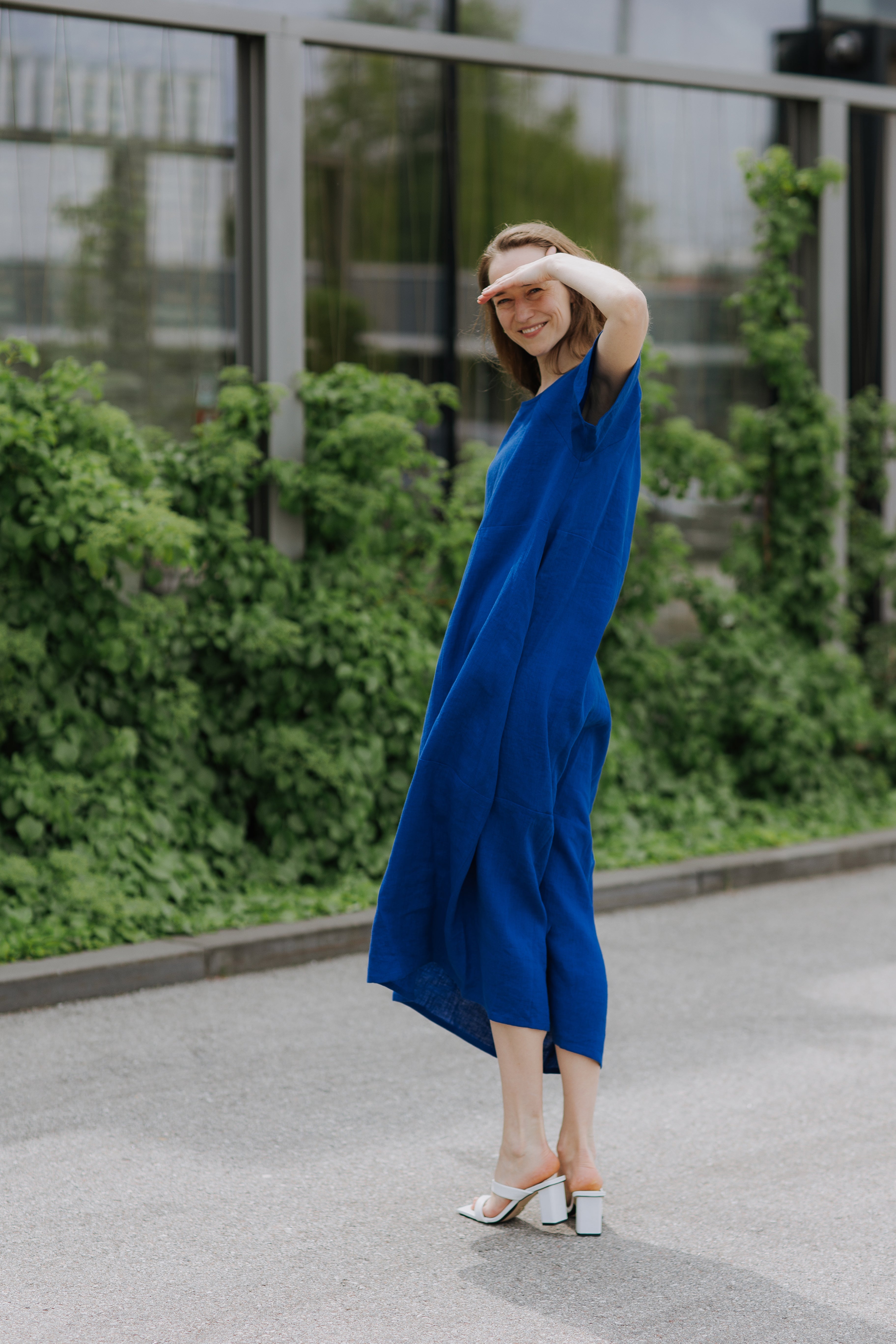 Maxi oversized linen dress